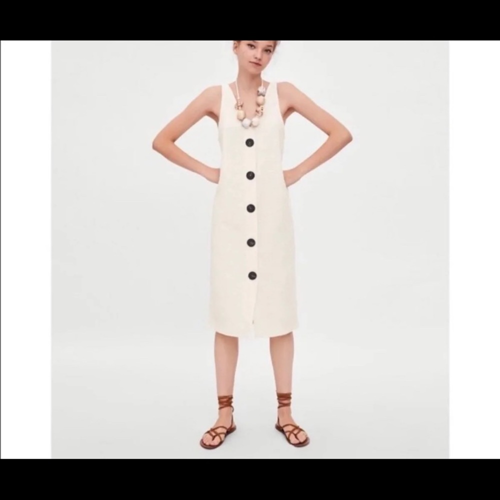 zara button dress